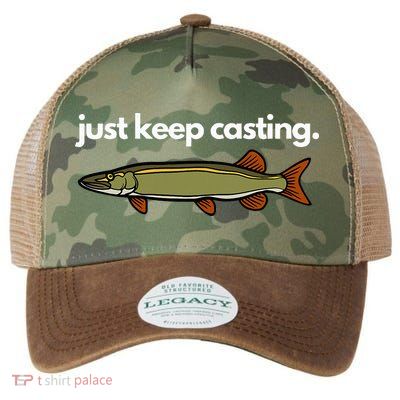 Just Keep Casting Musky Fishing Legacy Tie Dye Trucker Hat