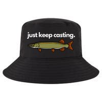 Just Keep Casting Musky Fishing Cool Comfort Performance Bucket Hat