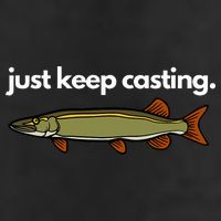 Just Keep Casting Musky Fishing Cool Comfort Performance Bucket Hat