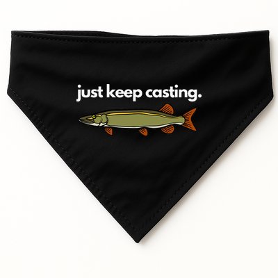 Just Keep Casting Musky Fishing USA-Made Doggie Bandana