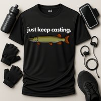 Just Keep Casting Musky Fishing Cooling Performance Crew T-Shirt