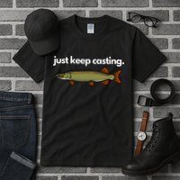 Just Keep Casting Musky Fishing Tall T-Shirt