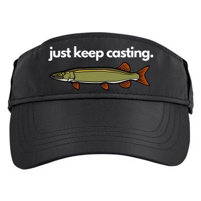 Just Keep Casting Musky Fishing Adult Drive Performance Visor