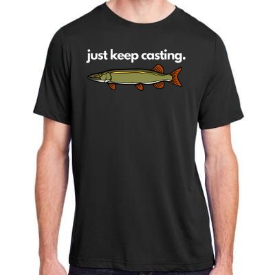 Just Keep Casting Musky Fishing Adult ChromaSoft Performance T-Shirt