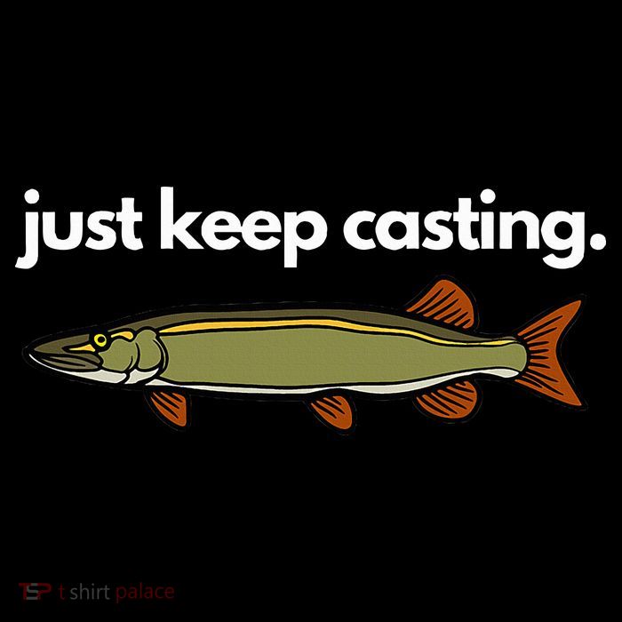 Just Keep Casting Musky Fishing Drawstring Bag