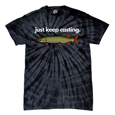 Just Keep Casting Musky Fishing Tie-Dye T-Shirt