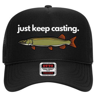 Just Keep Casting Musky Fishing Trucker Hat