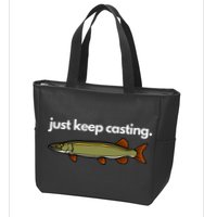 Just Keep Casting Musky Fishing Zip Tote Bag