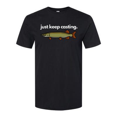 Just Keep Casting Musky Fishing Softstyle CVC T-Shirt