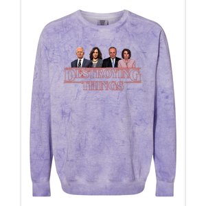 Joe Kamala Chuck & Nancy Anti Biden Destroying Things Colorblast Crewneck Sweatshirt