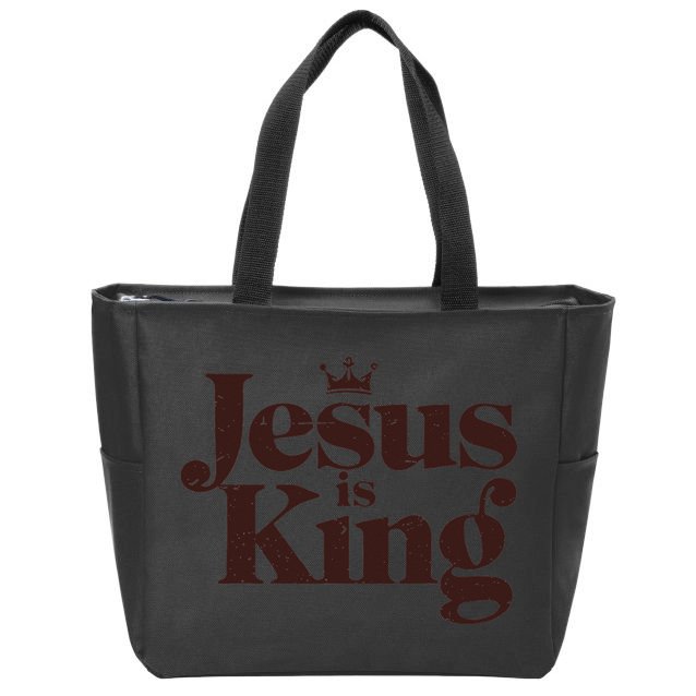 Jesus King Christian Best Godson Everer Zip Tote Bag