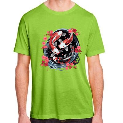 Japanese Koi Carp Ying Yang Nishikigoi Fish Cherry Blossom Adult ChromaSoft Performance T-Shirt