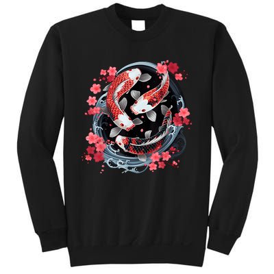 Japanese Koi Carp Ying Yang Nishikigoi Fish Cherry Blossom Sweatshirt