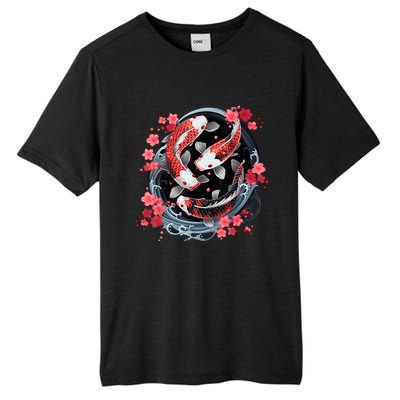 Japanese Koi Carp Ying Yang Nishikigoi Fish Cherry Blossom Tall Fusion ChromaSoft Performance T-Shirt