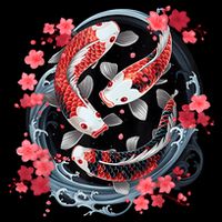 Japanese Koi Carp Ying Yang Nishikigoi Fish Cherry Blossom Mug