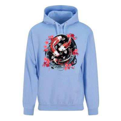 Japanese Koi Carp Ying Yang Nishikigoi Fish Cherry Blossom Unisex Surf Hoodie