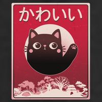 Japanese Kawaii Cute Neko Cat Garment-Dyed Heavyweight T-Shirt