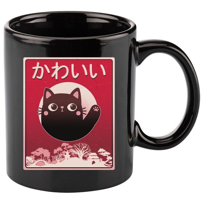 Japanese Kawaii Cute Neko Cat 11oz C Handle Ceramic Mug