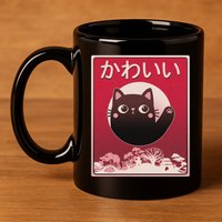 Japanese Kawaii Cute Neko Cat 11oz C Handle Ceramic Mug