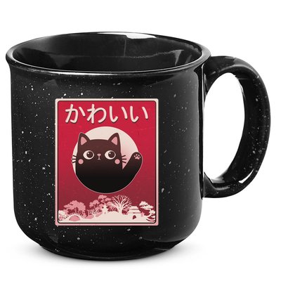 Japanese Kawaii Cute Neko Cat 15oz Campfire Ceramic Mug