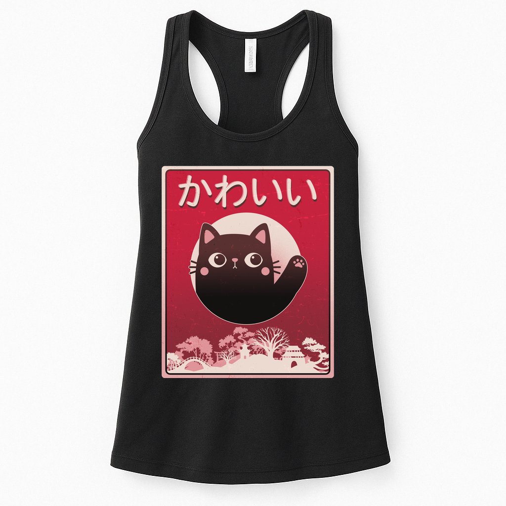 Japanese Kawaii Cute Neko Cat Womens Tank Top