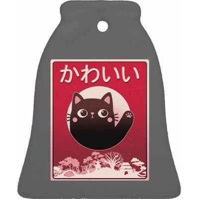 Japanese Kawaii Cute Neko Cat Ceramic Bell Ornament