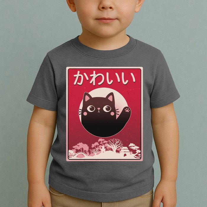 Japanese Kawaii Cute Neko Cat Toddler T-Shirt
