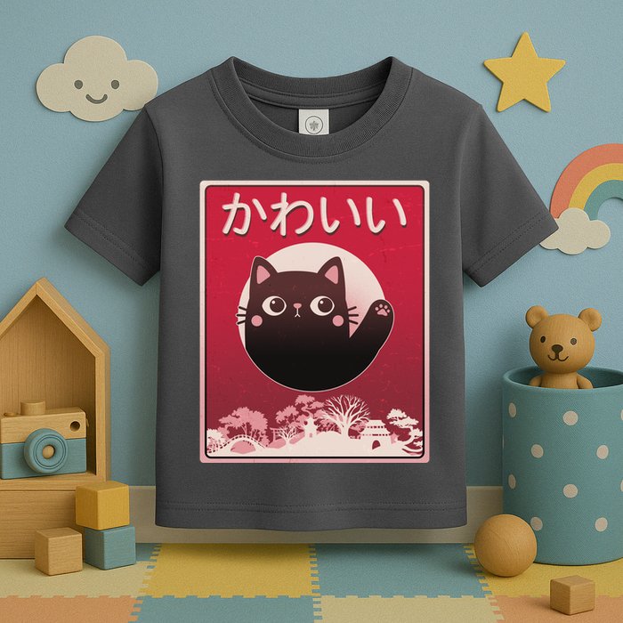Japanese Kawaii Cute Neko Cat Toddler T-Shirt