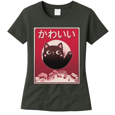 Japanese Kawaii Cute Neko Cat Womens T-Shirt