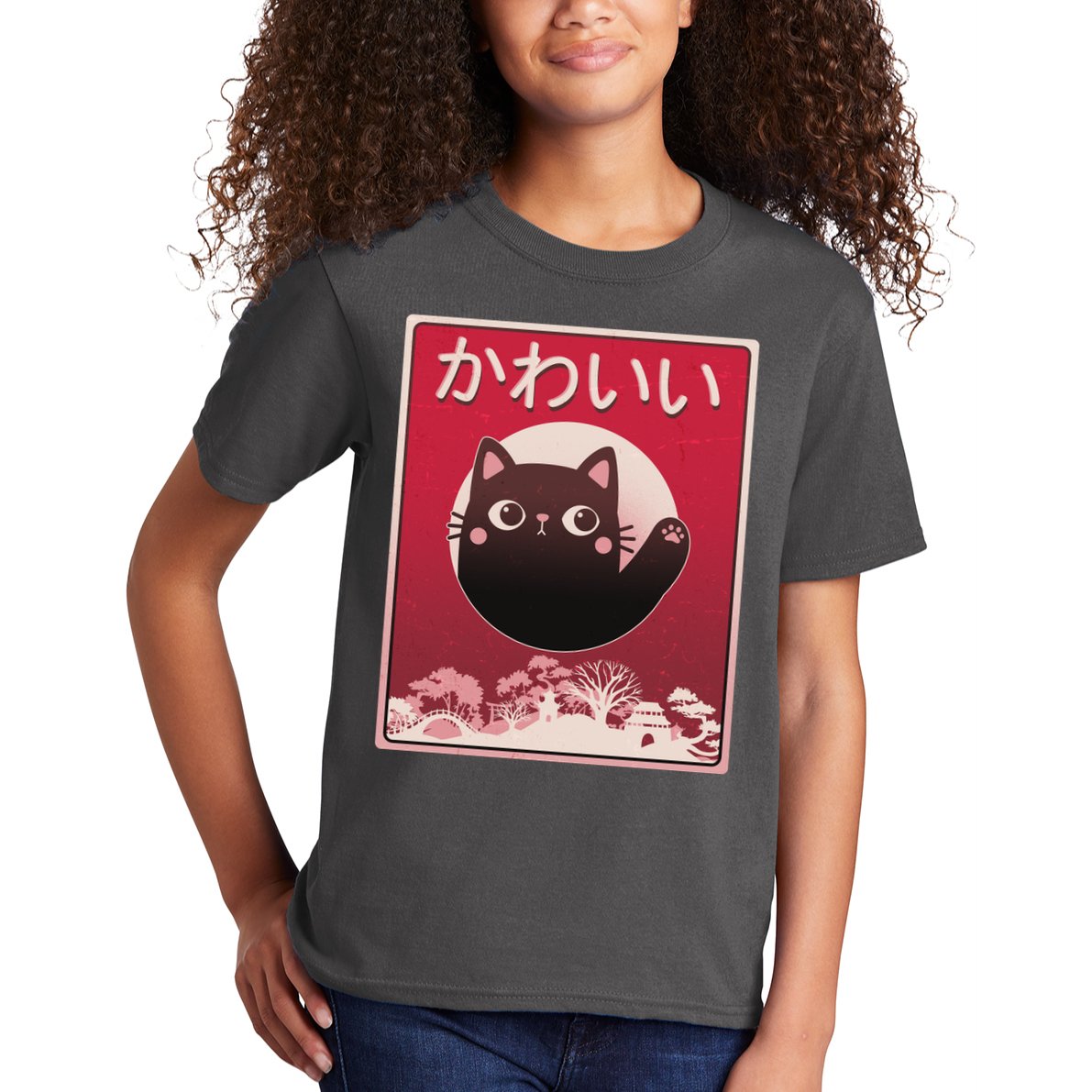 Japanese Kawaii Cute Neko Cat Kids T-Shirt