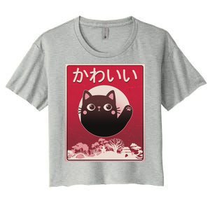 Japanese Kawaii Cute Neko Cat Women's Crop Top Tee