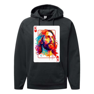 Jesus King Card Christian Christ Religious Believer Hearts Performance Fleece Hoodie