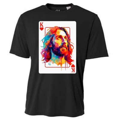 Jesus King Card Christian Christ Religious Believer Hearts Cooling Performance Crew T-Shirt