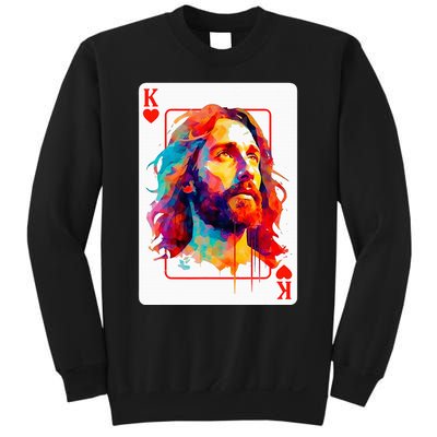 Jesus King Card Christian Christ Religious Believer Hearts Sweatshirt