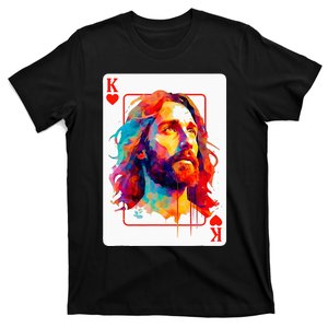 Jesus King Card Christian Christ Religious Believer Hearts T-Shirt