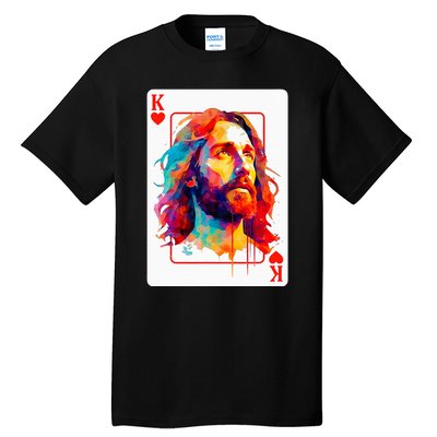 Jesus King Card Christian Christ Religious Believer Hearts Tall T-Shirt