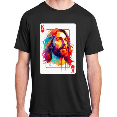 Jesus King Card Christian Christ Religious Believer Hearts Adult ChromaSoft Performance T-Shirt