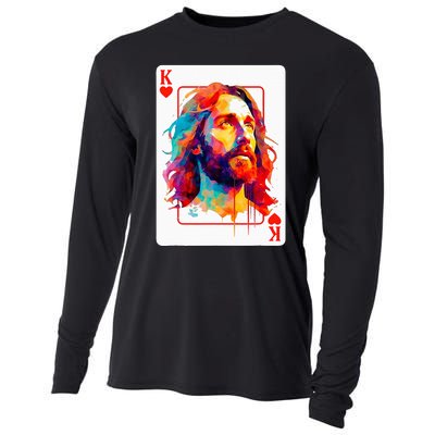 Jesus King Card Christian Christ Religious Believer Hearts Cooling Performance Long Sleeve Crew