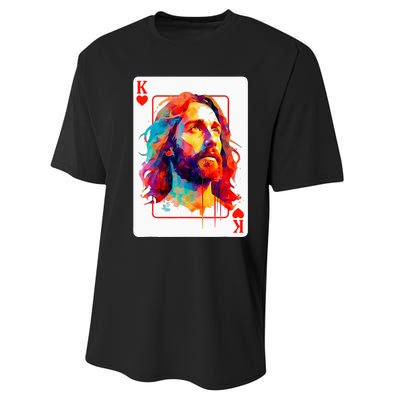 Jesus King Card Christian Christ Religious Believer Hearts Performance Sprint T-Shirt