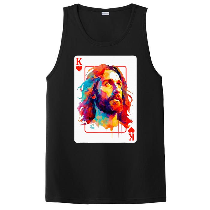 Jesus King Card Christian Christ Religious Believer Hearts PosiCharge Competitor Tank