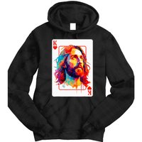 Jesus King Card Christian Christ Religious Believer Hearts Tie Dye Hoodie