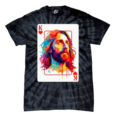 Jesus King Card Christian Christ Religious Believer Hearts Tie-Dye T-Shirt