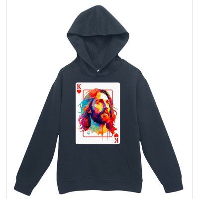 Jesus King Card Christian Christ Religious Believer Hearts Urban Pullover Hoodie