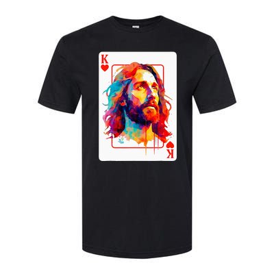 Jesus King Card Christian Christ Religious Believer Hearts Softstyle CVC T-Shirt