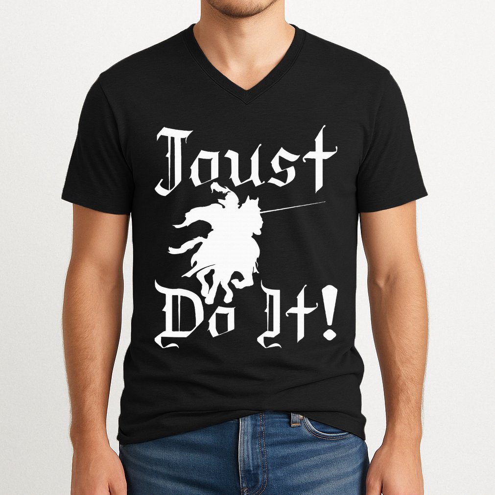 Jousting Knight Do It Ren Faire Renaissance Festival V-Neck T-Shirt