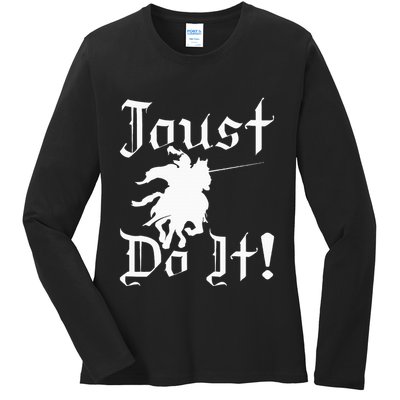 Jousting Knight Do It Ren Faire Renaissance Festival Ladies Long Sleeve Shirt