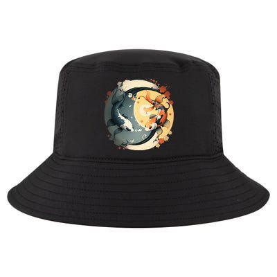 Japanese Koi Fish Yin Yang Cool Comfort Performance Bucket Hat