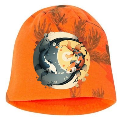 Japanese Koi Fish Yin Yang Kati - Camo Knit Beanie