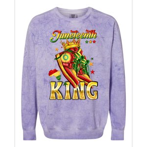 Juneteenth King Funny Shoe Steppin Into Juneteenth Black King Colorblast Crewneck Sweatshirt