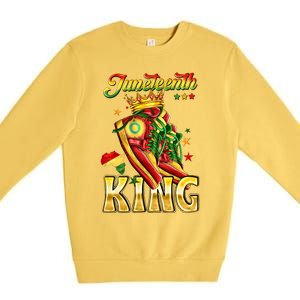 Juneteenth King Funny Shoe Steppin Into Juneteenth Black King Premium Crewneck Sweatshirt